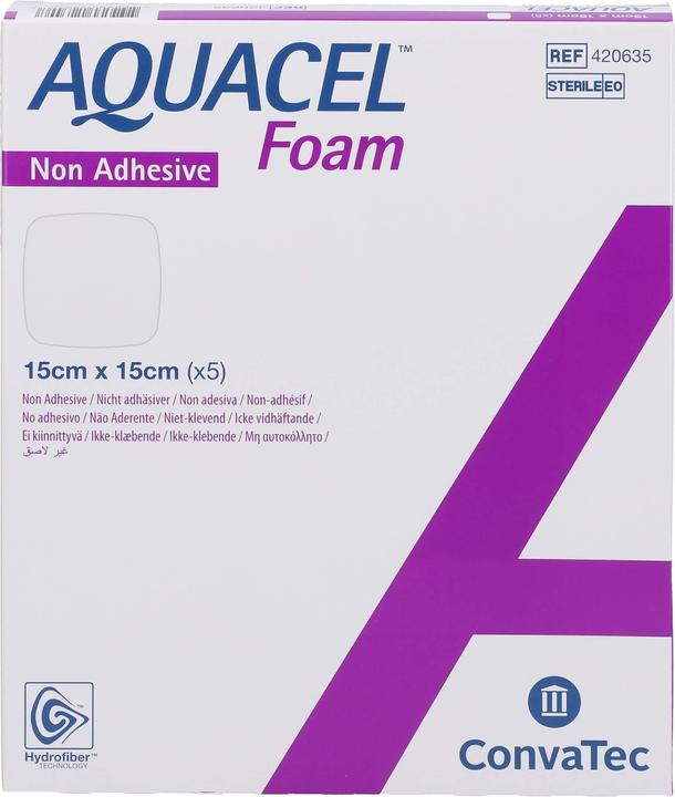 Actual product image Aquacel Ag Schaumverband nicht-adhäsiv 15x15cm (5 x)