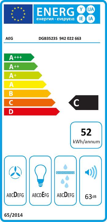 Energie-Label AEG DGB 3523 S (Unterbauhaube)