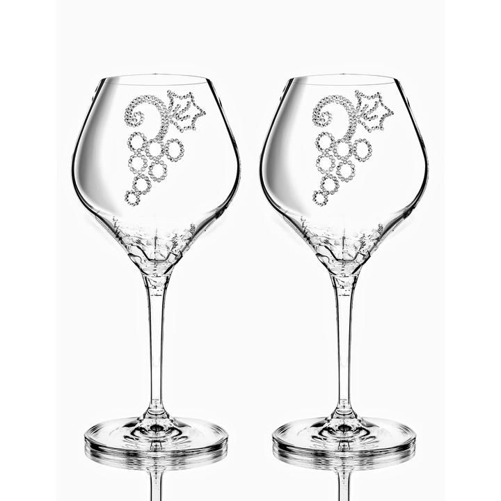 Immagine prodotto Bohemian Grace Bicchieri da vino con Swarovski Elements (28 cl, 2 Occhiali, Bicchieri da vino bianco)
