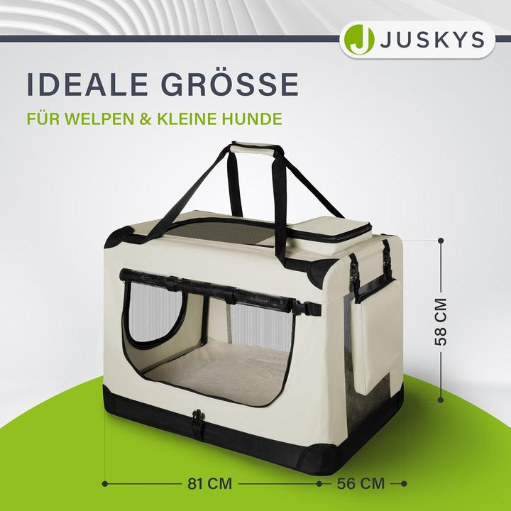 Immagine prodotto Juskys Box per il trasporto dei cani (pieghevole) (Cane, Pieghevole, Traspirante, Lavabile)