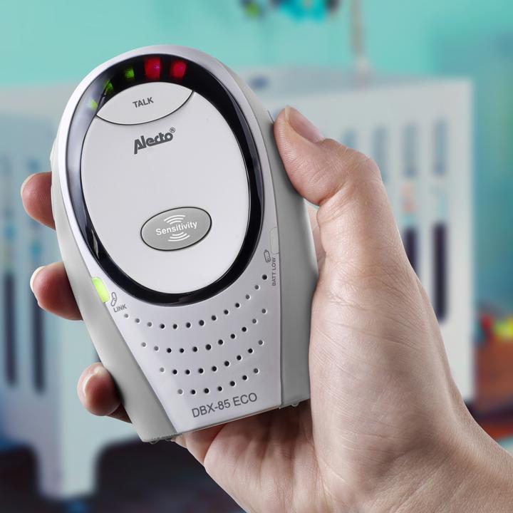 Produktbild Alecto DECT Babyphone mit Sparbetrieb, weiss/grau (Babyphone mit Kamera, 300 m)