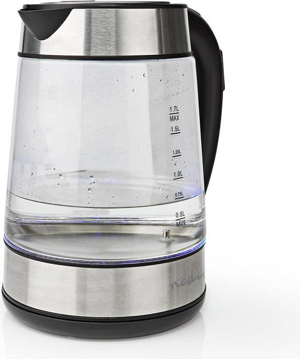 Actual product image Nedis Kettle - Glass housing - Temperature display - Variable temperatures (60, 70, 80, 90, 100 (1.70 l, EU plug)