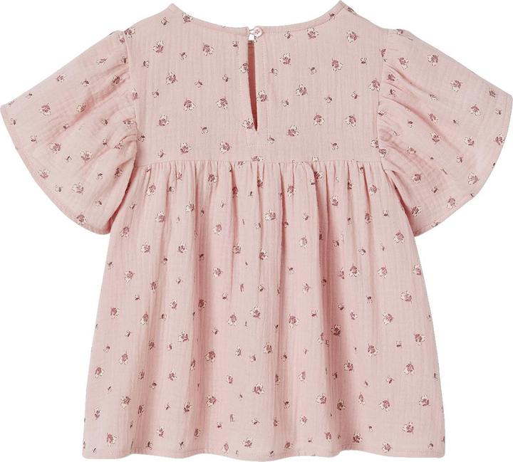 Vertbaudet Mädchen Bluse mit Schmetterlingsärmeln, Bio-Baumwolle