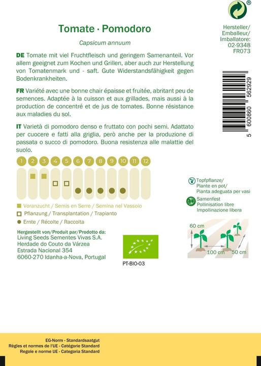 Immagine prodotto Living Seeds Pomodoro, Roma VF (Semi di verdura)