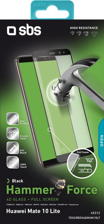 Produktbild SBS Glas Displayschutz 4D Full Glass für Huawei Mate 10 Lite (1 Stück, Huawei Mate 10 Lite)