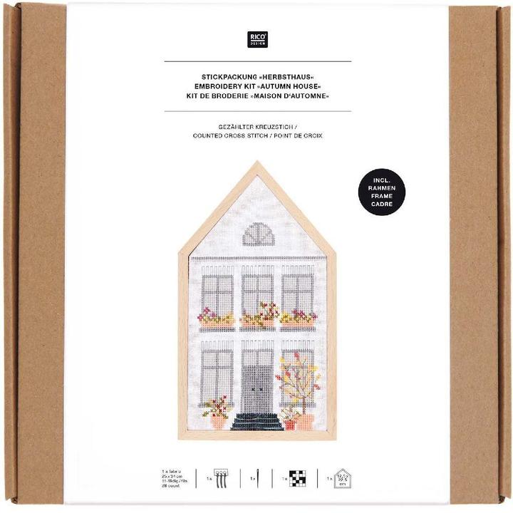 Image du produit Rico Design Broderie au point de croix, maison d'automne.100218