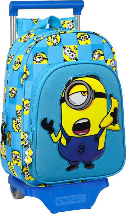 Produktbild Minions Schulrucksack mit Rädern Minionstatic Blau (26 x 34 x 11 cm)