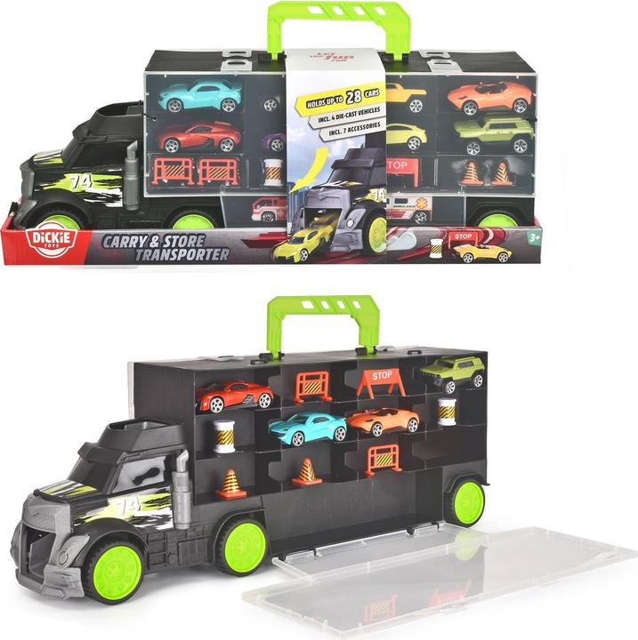 Produktbild Dickie Transporter mit 4 Autos und Zubehör aus Druckguss