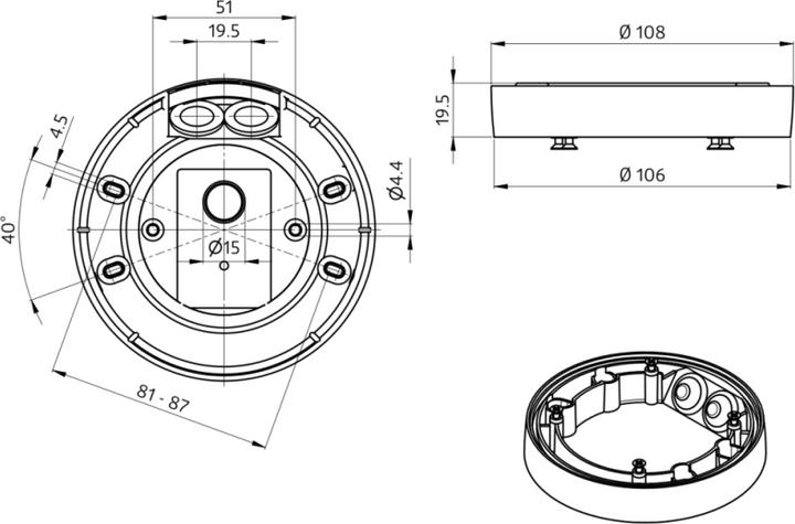 Image du produit BEG 93307 Kit de montage en saillie pour convertir les PD2N et PD4N en unités encastrées IP54