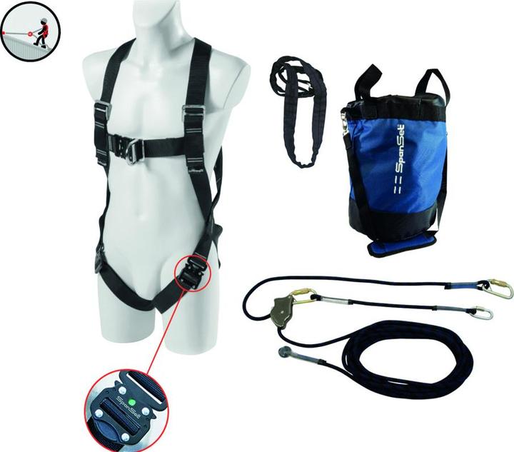 Image du produit SpanSet Sécurité en hauteur Safety-Kit SK-201/202/203 pour les travaux de toiture (Kit antichute, 100 kg)