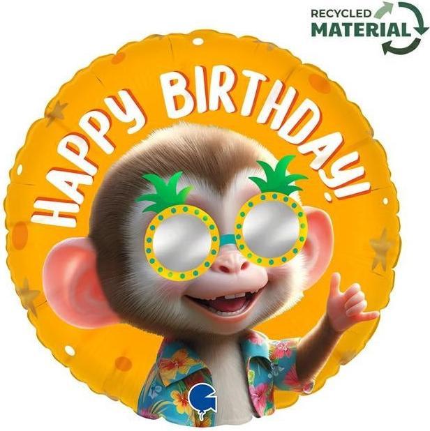 Immagine prodotto Grabo Balloons Palloncino di buon compleanno scimmia XXL