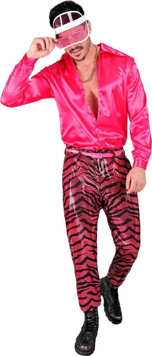 Immagine prodotto Widmann Pantaloni da uomo con paillettes in look zebrato nero/rosa (S)