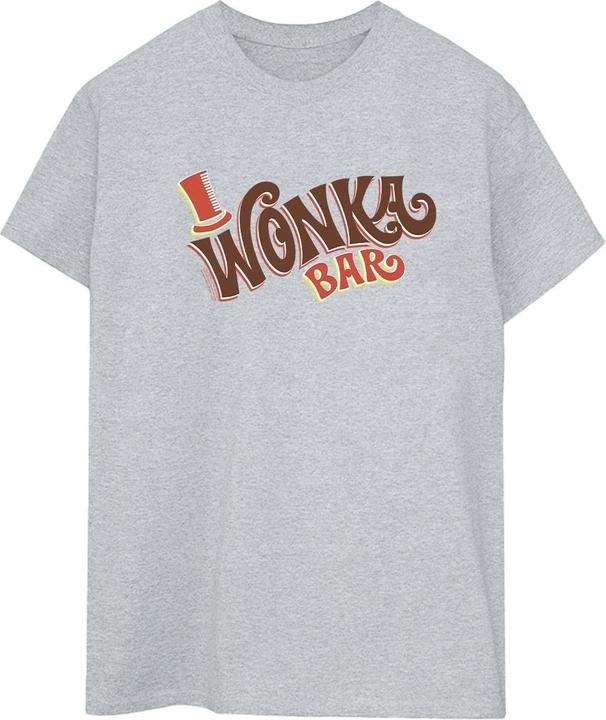 Actual product image Willy Wonka & the Chocolate Factory Womens/Ladies Bar Logo Cotton Boyfriend T-Shirt (M)