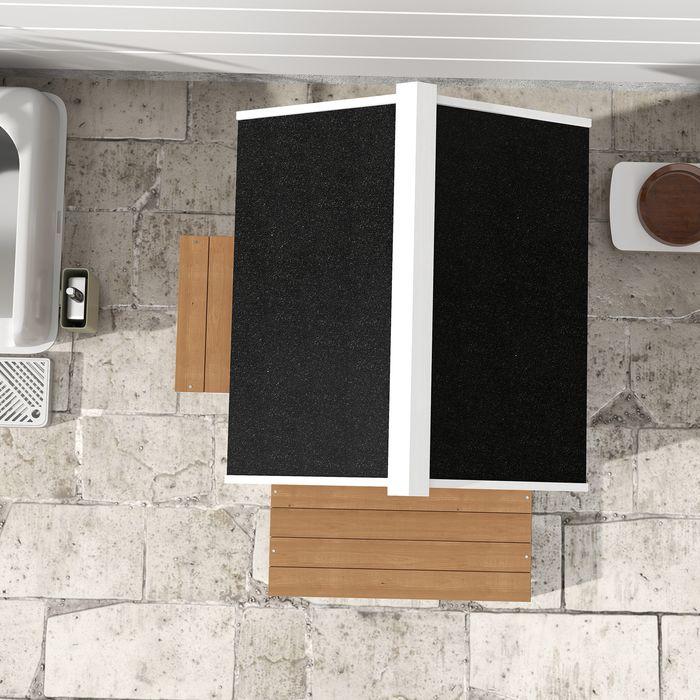 Immagine prodotto Swisshandel24 Katzenhaus aus Holz Katzenhöhle mit Fenster, Balkon für Indoor, Outdoor Braun (Gatto)
