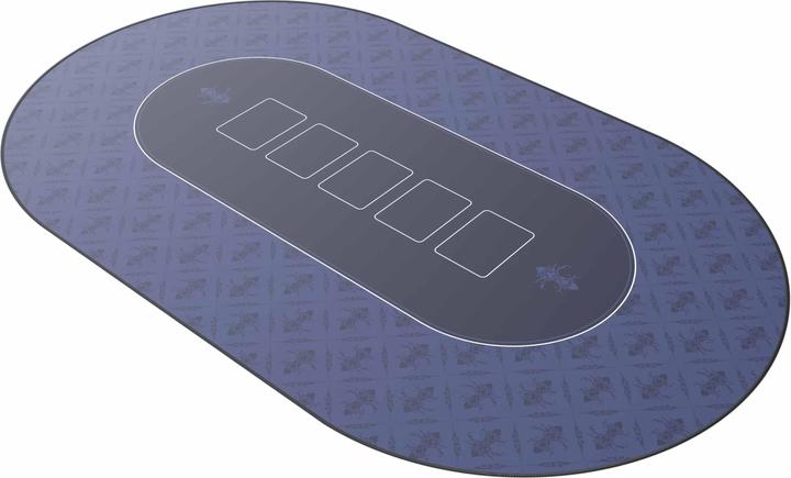 Produktbild CSL Pokermatte, grosse Schreibtischunterlage 1000x600mm, ovale Pokertischauflage für Kartenspiele, blau
