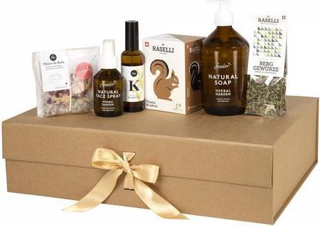 Geschenkidee Premium Geschenkset Wellness Schweizer Bergluft