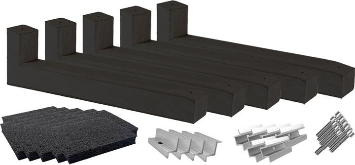 Actual product image Wattstone PV elevation flat roof for 4 solar modules 10° concrete base black building protection mat (Solar system mounting material)