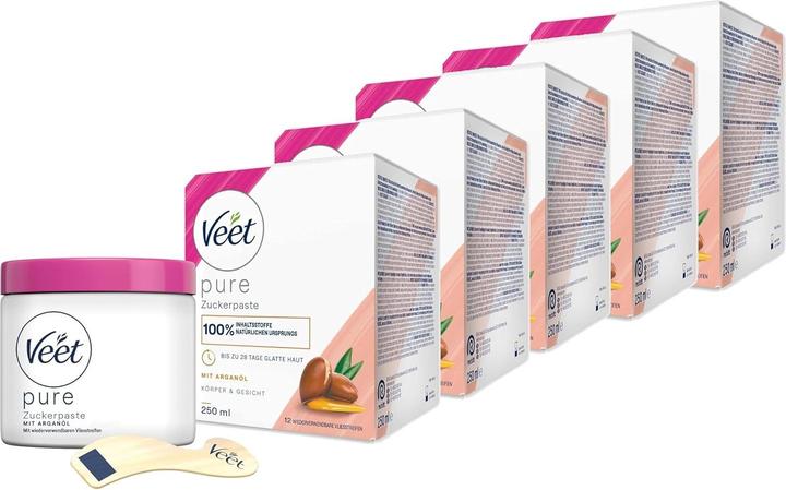 Actual product image Veet Zuckerpaste mit Arganöl (250 ml, 5 x)
