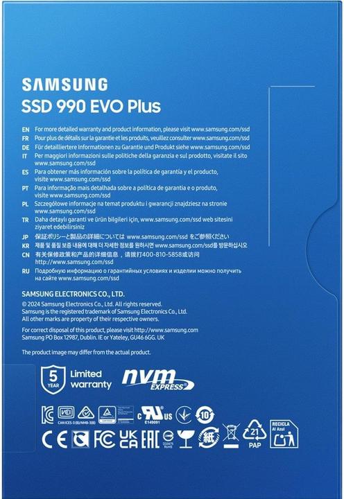 Actual product image Samsung 990 EVO Plus (2000 GB, M.2 2280)
