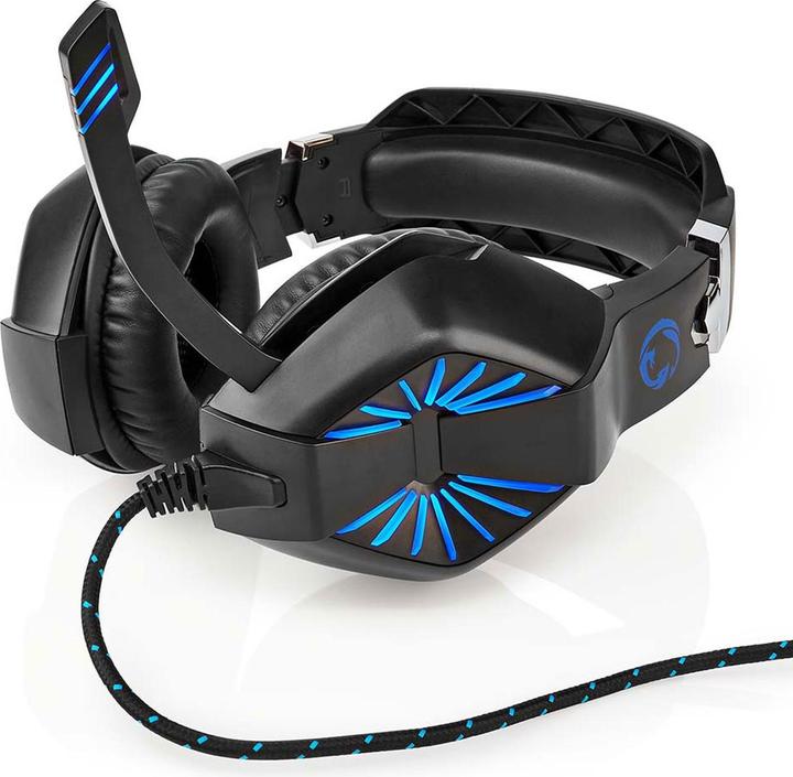 Produktbild Nedis Gaming Headset | Über Ohr | Stereo | USB Type-A / 2x 3.5 mm | Klappbarer Mikrofon | 2.20 m | L (Kabelgebunden)