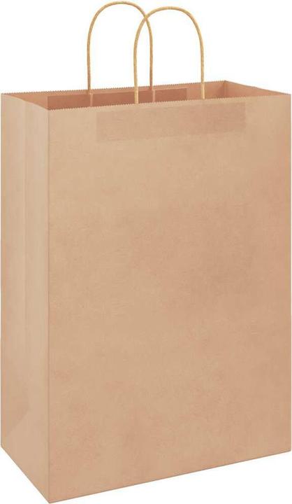 Actual product image VidaXL Kraft paper bags 50 pcs. with handle Brown 32x17x44 cm Paper bag (Gift bag, 50 x)