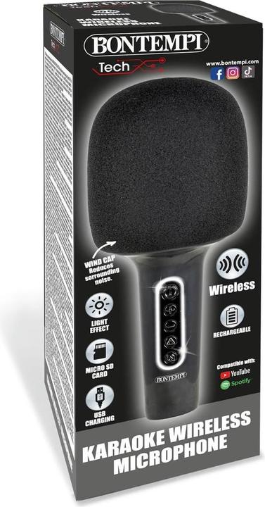 Actual product image Bontempi Microfono Karaoke wireless con altoparlante, riduzione rumore di sottofondo ed effetti luminosi