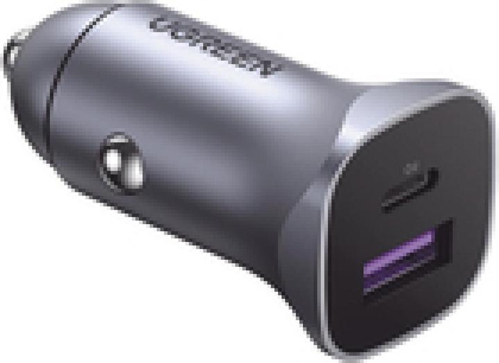 Actual product image Ugreen CD130 Car Charger, USB-A+PD 3.0, USB-C, QC3.0 30W (Grey)