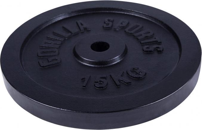 Image du produit Gorilla Sports Disque d'haltères en fonte noire 1,25-15 KG (1 x 15 kg)