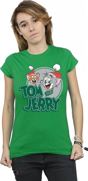 Actual product image Tom & Jerry Womens/Ladies Christmas Greetings Cotton T-Shirt (XL)