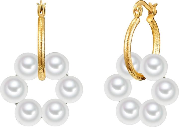 Yokoamii Damen Metall Muschelkernperle gelbgold - 30140 (Metall-Legierung)