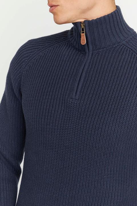 Actual product image Solid Xenox Men's Jumper Chunky Knit Pullover Troyer Made Of 100% Cotton (L)