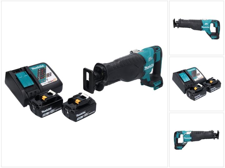 Immagine prodotto Makita DJR 187 RT Batteria Seghetto alternativo 18 V Brushless + 2x Batteria 5.0 Ah + Caricabatterie