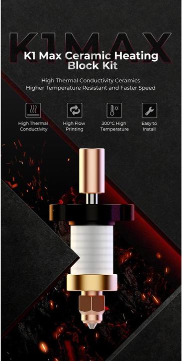 Image du produit Creality K1 Max céramique hotend set de chauffage pour imprimante 3D (Pièce de rechange)