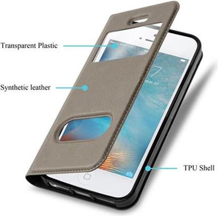 Actual product image Cadorabo Book with View double window cover (Apple iPhone 5)