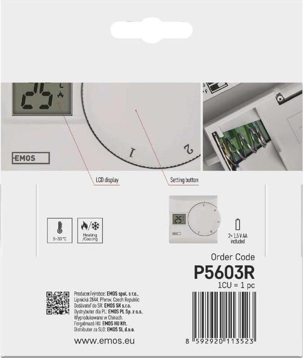 Actual product image Emos Room thermostat P5603R, manual, wired
