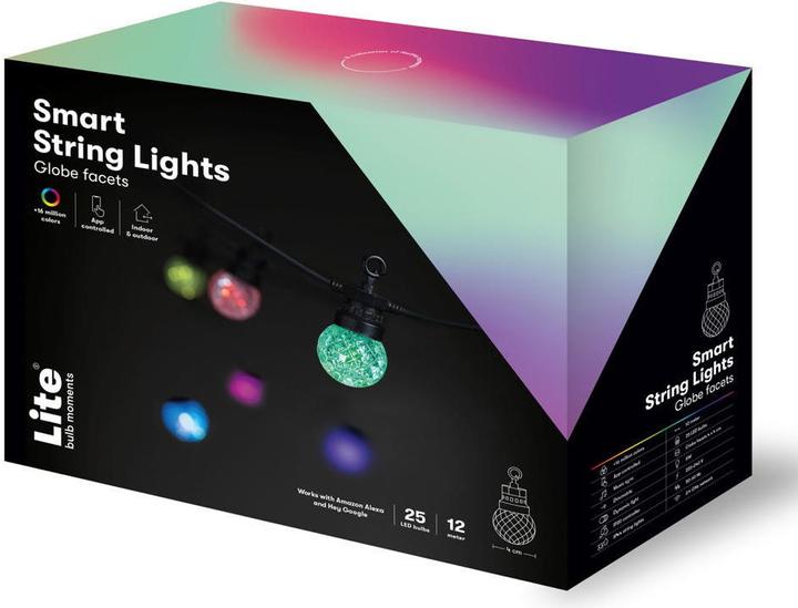 Actual product image Nordic Smartlight Lite Bulb Moments 12m Smart Outdoor Light Chain - 25 x Globe Facets (1.20 m)