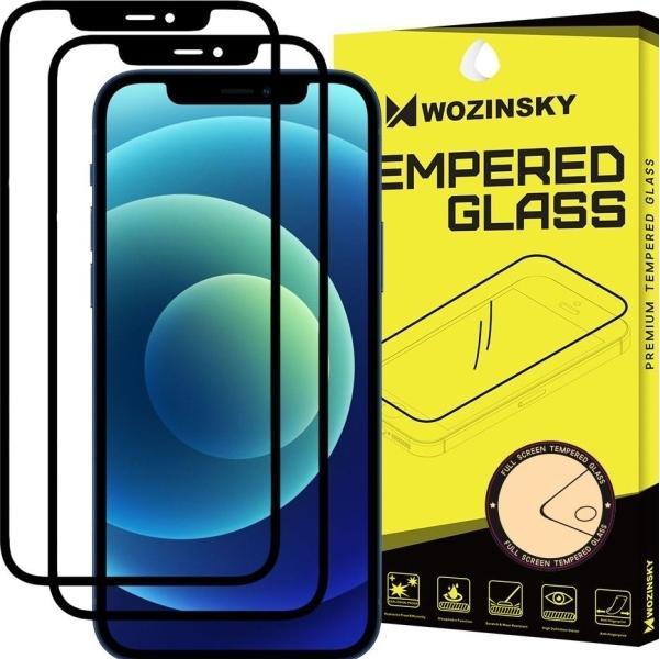Image du produit Wozinsky 2x verre tempéré Full Glue Super Tough Screen Protector Full Coveraged with Frame Case Fri (2 pièce(s), Realme 12 Pro+, Apple iPhone 12)
