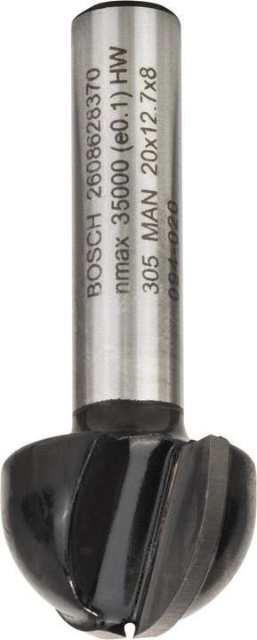 Bosch Professional Zubehör Hohlkehlfräser, 8 mm, R1 10 mm, D 20 mm, L 12,4 mm, G 46 mm