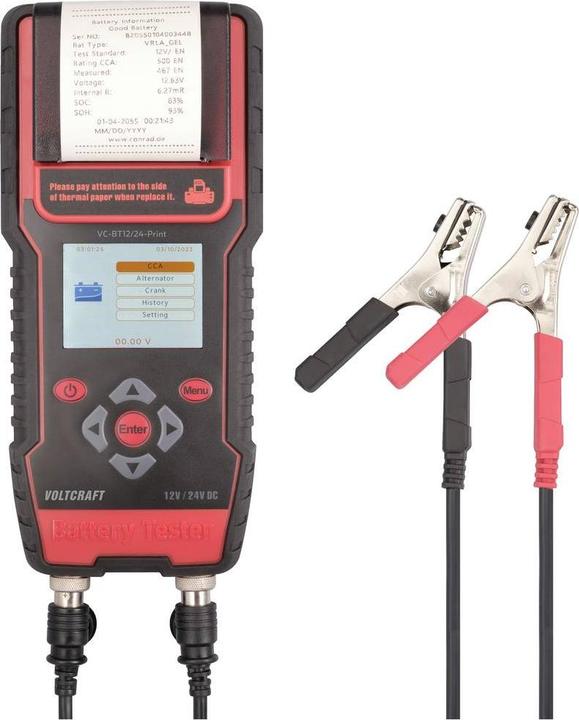 Actual product image Voltcraft VC-BT12/24-Print car battery tester 12 V, 24V battery test 243mm x 110mm x 59mm