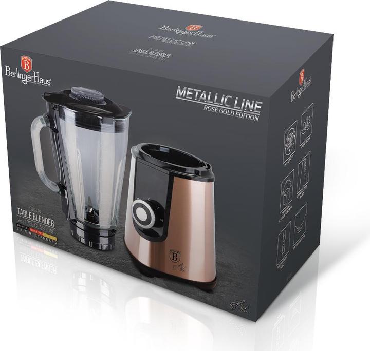 Actual product image BerlingerHaus BH9448 Table blender with 1,75 L GLASS jar, 1000 W Metallic Line (1000 W)