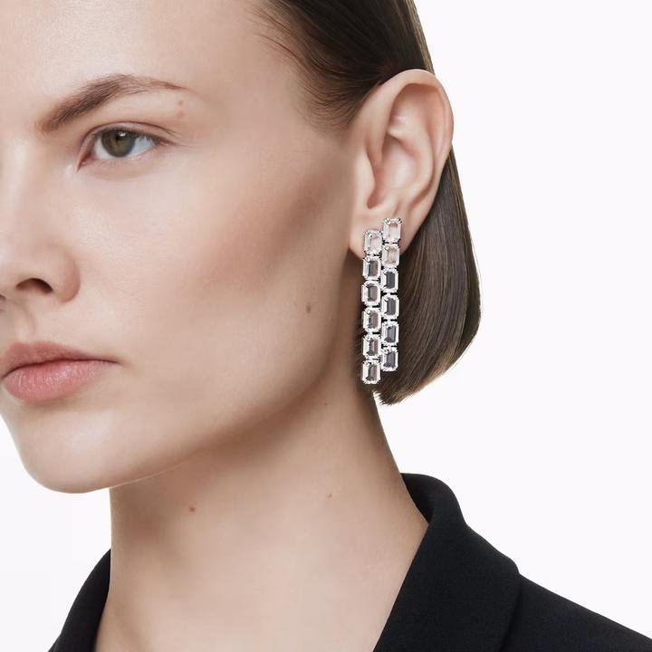 Immagine prodotto Swarovski Fermaglio per orecchie Millenia taglio ottagonale lungo bianco (Metallo Swarovski)