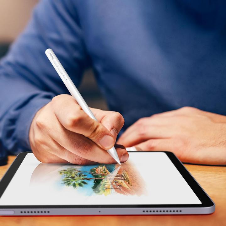 Image du produit Baseus Stylet actif à écriture fluide avec indicateurs LED (avec rejet de la paume) Blanc (Incluant : T