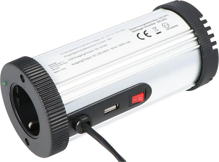 Produktbild AccuCell Spannungswandler DC/AC von 12 Volt auf 230 Volt mit max 150 Watt