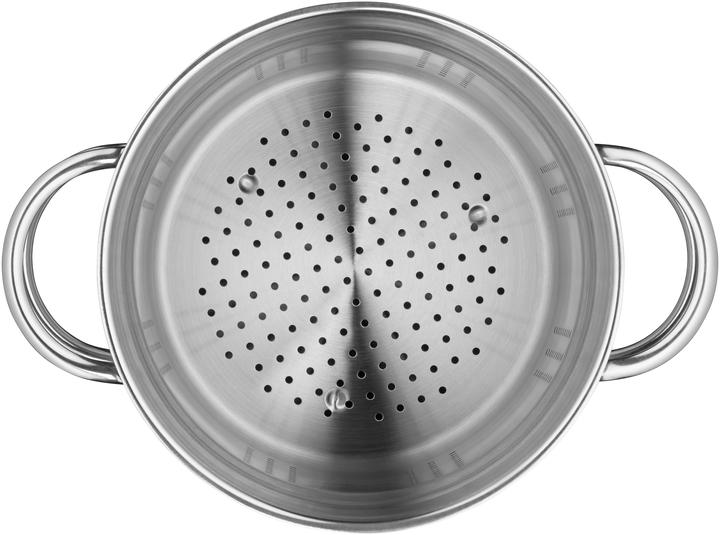 Produktbild WMF Nudeltopf Kochtopf Induktion 18cm klein Metalldeckel Mini Edelstahl (18 cm, Dampfkochtopf, Edelstahl)