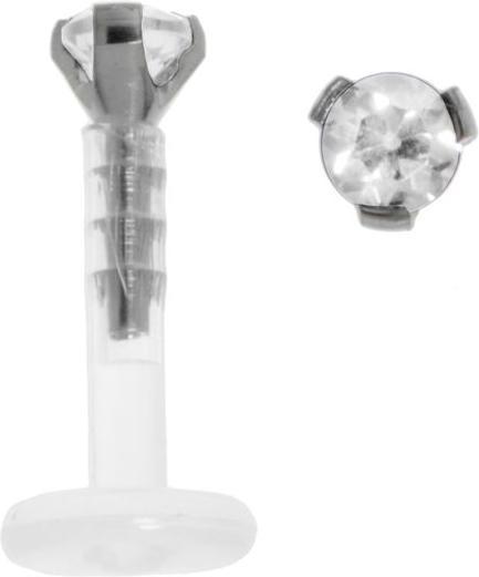Bijouteria Piercing für Lippe/Tragus (Bioplast, Titan, Kristall)