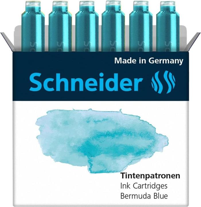 Schneider Ink cartridge Callissima 6 pieces, Bermuda Blue (ink cartridges, Turquoise)