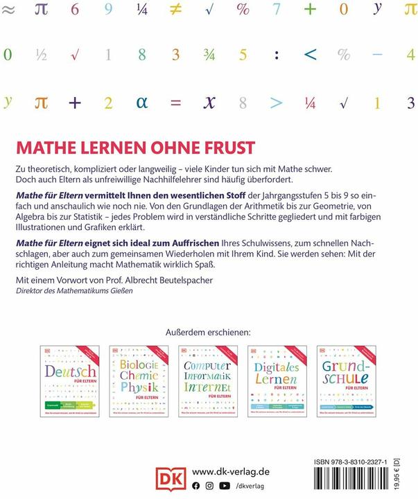 Nutritional values and ingredients Mathe für Eltern (German, Carol Vorderman, 2013)