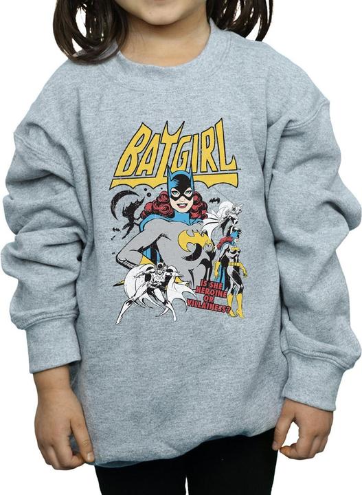 Actual product image Girls Heroine Or Villainess Batgirl Cotton Sweatshirt (140, 146)