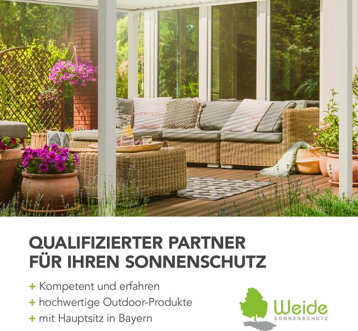 Immagine prodotto Weide Pergola Deluxe Plus 4x4m con tetto a doghe bianco (400 cm, 400 cm)