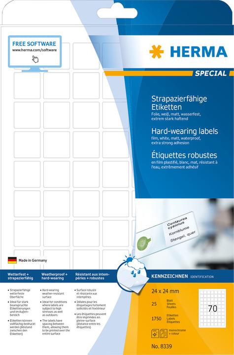 Actual product image HERMA Weatherproof labels A4